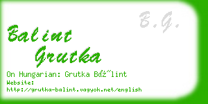 balint grutka business card